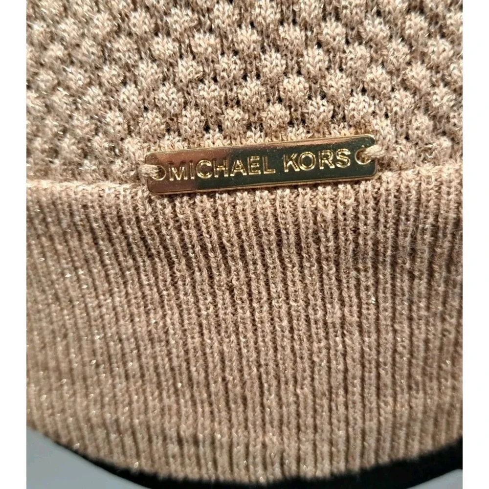 Michael Kors Women's Long Sleeved Gold Metallic Sweater Top Size Small